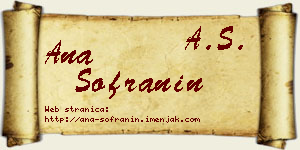 Ana Sofranin vizit kartica